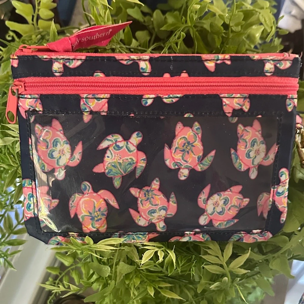 🩷 🐢 Simply Southern Navy and Pink Turtle Wristlet Wallet /Phone Carrier 🩷🐢